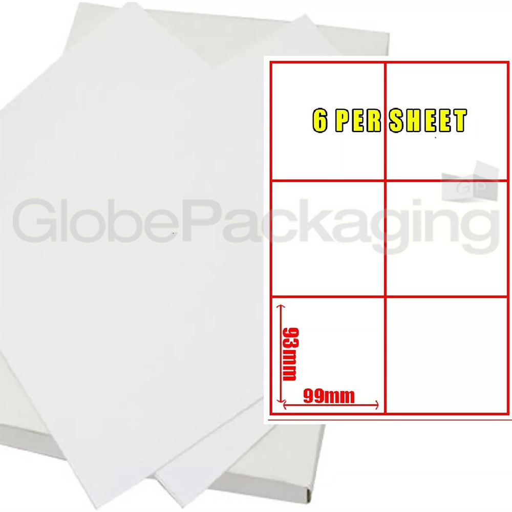 50 Sheets Of Printer Address Laser Labels - 6 Per Sheet